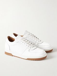 DESIGNED BY MR PORTER. As The Journal says, "Every man’s footwear rotation should contain a pair of white sneakers for one simple reason: they can be worn with absolutely anything". Mr P.'s 'Atticus' version is made from full-grain leather with tonal laces and lightweight rubber soles. Lower Impact Materials. This product is made using at least 50% lower-impact materials or ingredients. Find out more about our Consciously Crafted criteria here. Sneakers Uk, Leather Sneakers Men, Mr P, Atticus, Latest Sneakers, The Journal, Every Man, Suede Sneakers, Mr Porter