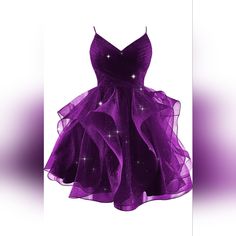 Bought This Beautiful Plum Dress For My Daughter For Her Hs Homecoming Dance But It Was Too Small, And The Company Was Difficult To Deal With Regarding Returns. Never Been Worn. Has All Tags And Is Brand New. Skirting Is A Tulle Material With Plenty Sparkle All Over. Back Is A Tie Back And Forth Type So Could Fit Multiple Sizes. Perfect Short Formal Dress. She Is Using The Next Size Up For Her Dance In A Few Weeks!! Purple Short Prom Dress, Hope Scope, Purple Dress Formal, New Years Dresses, Purple Wedding Reception, Dark Purple Wedding, Short Formal Dress, Dama Dresses, Plum Dress