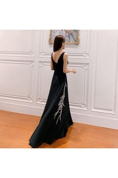 Shop Formal Long Black With Embroidery Elegant Evening Dress With Train online. SheProm offers formal, party, casual & more style dresses to fit your special occasions. Elegant Embroidered A-line Maxi Dress, Embroidered V-neck Maxi Dress For Evening, Black Embellished A-line Evening Dress, Elegant Embroidered A-line Evening Dress, Embroidered V-neck Evening Dress, Elegant Floral Embroidered Dress For Evening, Embroidered Floor-length Dress For Prom Season, Elegant Embroidered V-neck Evening Dress, Embroidered A-line Evening Dress For Party