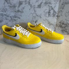 Nike Air Force 1 '07 Lv8 Tour Yellow Sneakers Men’s Size 9.5 Brand New Never Worn Sporty Nike Air Force 1 With Laces For Streetwear, Sporty Nike Air Force 1 For Streetwear, Sporty Nike Air Force 1 Lace-up Shoes, Nike Air Force 1 Low-top With White Sole, Sporty Nike Air Force 1 With Laces, Nike Air Force 1 Low-top With Laces, Urban Nike Air Force 1 White Sole Lace-up, Nike Air Force 1 Lace-up For Sports, Nike Custom Low-top Sneakers For Sports