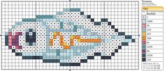 a cross stitch chart with numbers and colors