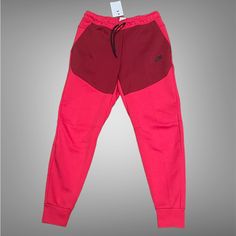 Nike Tech Fleece Joggers Pants Red Berry Pomegranate Cu4495-643 Men's Medium Nwt New With Tags Red Joggers With Pockets For Jogging, Red Athleisure Sweatpants With Pockets, Red Athleisure Sweatpants For Sports, Red Winter Joggers, Casual Red Joggers For Fall, Red Sporty Jogging Pants, Sporty Red Jogging Pants, Sporty Red Pants For Jogging, Red Athleisure Bottoms For Jogging