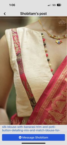 Potli Button, Sari Design, New Saree, Sari Blouse Designs