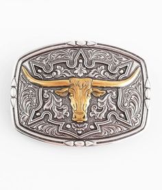 Nocona Longhorn Belt Buckle - Silver/Gold , Men's Silvergold Embossed metal belt buckle. Apparel & Accessories Formal Gold Engraved Belt Buckles, Western Gold Belt With Antique Buckle, Western Style Gold Belts For Western-themed Events, Gold Western Belt For Western-themed Events, Gold Western Belt With Concho, Western Gold Belt With Concho, Gold Western Belt Buckles For Formal Wear, Gold Western Belt Buckles For Formal Occasion, Adjustable Engraved Gold Belt Buckles