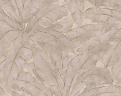 an image of a wallpaper pattern with leaves on the surface in beige and white colors