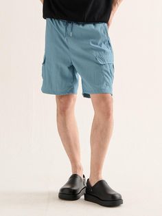 This is a casual and minimal pants by Analogmood that is made out of high quality and sturdy material. With distinctive mood of the design and comfortable wear, you can use it for your daily outfit.- Big cargo pockets for practical wear- Soft rayon and durable nylon blend fabric- Elastic waistband with string Solid Color Straight Leg Shorts With Pockets, Solid Straight Leg Shorts With Pockets, Casual Washed Blue Pants With Pockets, Casual Blue Pants With Pockets, Functional Cotton Bottoms With Side Pockets, Loosely Fitted Washed Blue Pants With Pockets, Loosely Fitted Hips Pants With Pockets In Washed Blue, Loosely Fitted Hips Washed Blue Pants With Pockets, Casual Washed Blue Cargo Pants With Patch Pockets