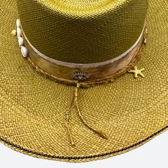 Silk and cotton ribbons with small details around crown Sweatband with 'Sun, Sea & Sand' inspirational quote All hats are unique and have perfect imperfections! Straw hat hand woven in Ecuador Hand made and designed by Valeria in California Luxury Short Brim Straw Hat For The Beach, Luxury Fedora Straw Hat For Beach, Luxury Fedora Straw Hat For The Beach, Luxury Short Brim Straw Hat For Beach, Luxury Straw Hat With Short Brim For Beach, Luxury Summer Sun Hat, Luxury Wide Brim Boater Hat For Summer, Luxury Curved Brim Sun Hat For Beach, Luxury Wide Brim Fedora For Beach