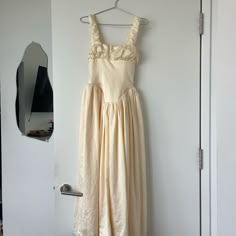 The Most Flattering Dress, Only Worn Once! No Stains Or Signs Of Wear Brown Hair Brown Skin, Cream Sundress, Clothes Over Bros, Miss Circle, Montana Wedding, Flattering Dress, Hair Brown, Flattering Dresses, House Dress