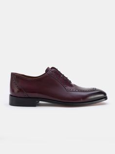 Color: bordeaux Calf leather with natural finish Leather insoles Rubber and leather soles Traditional lace-up closure Hand-stitched detailing Timeless Goodyear Welted Leather Lace-up Shoes, Luxury Burgundy Leather Shoes With Rubber Sole, Burgundy Leather Wingtip Shoes, Burgundy Leather Shoes With Leather Sole, Burgundy Leather Lace-up Shoes, Burgundy Leather Dress Shoes With Leather Sole, Burgundy Leather Shoes With Leather Sole For Galas, Burgundy Almond Toe Dress Shoes With Leather Sole, Lace-up Dress Shoes With Leather Lining For Galas