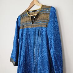 Nwt Beautiful Blue Pakistani Designer Kameez Long Sleeve M/L Bohemian Top, Bohemian Tops, Tunic Dress, Beautiful Blue, Royal Blue, Color Blue, Size 10, Long Sleeve, Customer Support