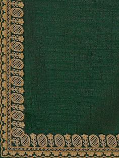 Green and gold-toned sareeSolid saree with embroidered borderHas embroidered detailThe saree comes with an unstitched blouse pieceThe blouse worn by the model might be for modelling purpose only. Check the image of the blouse piece to understand how the actual blouse piece looks like. Bollywood Style Gold Pre-draped Saree With Border, Gold Salwar Kameez With Embroidered Border For Designer Wear, Bollywood Style Pre-draped Saree With Border For Eid, Gold Art Silk Pre-draped Saree With Border, Gold Embroidered Border Dupatta For Designer Wear, Designer Wear Gold Dupatta With Embroidered Border, Designer Gold Dupatta With Embroidered Border, Unstitched Green Suit With Embroidered Border, Green Chanderi Unstitched Suit With Embroidered Border