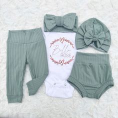 Cute Fitted Solid Color Sets, Cute Fitted Sets, Fitted Cotton Sets For Coming Home, Fitted Ribbed Solid Color Sets, Summer Coming Home Outfit, Home From Hospital Outfit Girl, Newborn Coming Home Outfit Girl, Summer Newborn Going Home Outfit, Newborn Going Home Outfit Girl