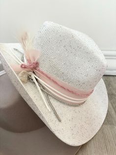 Women's cowboy hat  Decorative 100% polyester cowboy hat.  Geo quarts charm attached One size fits most  56-58  Adorable   All sales final. Birthday girl, bride to be, bachelorette fun.  Need a different color ? Message me. white  hat, whites, silvers and pinks Pink Western Style Sun Hat For Festivals, Pink Short Brim Straw Hat For Rodeo, White Western Sun Hat For Kentucky Derby, Pink Western Straw Hat For Rodeo, Pink Western Sun Hat For Rodeo, Pink Western Style Sun Hat For Rodeo, Adjustable Pink Straw Hat For Rodeo, Pink Fedora For Summer Rodeo, Pink Mini Hat For Summer Rodeo