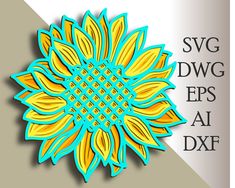 This is a digital product Multilayer Sunflower - 3D layers. This unique Sunflower design consists of four separate layers. You can use a 3D Sunflower design to decorate your home or to diversify the interior at work. Also, the multi-layered Sunflower will be the most unique gift for family and friends among other gifts. This vector design is for cutting with a CNC laser machine, as well as for cutting paper with Silhouette, Cricut and other machines. Feel free to contact me if you need a differe 3d Sunflower, Bee Stuff, Svg Sunflower, Svg Templates, Silhouette Paper, Cut Out Art, Cricut Explore Projects, Paper Cutout Art, Laser Projects