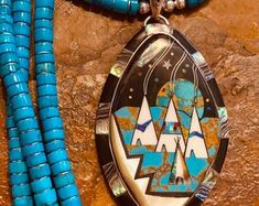 Native American Sterling Silver Micro Inlay Mystical Mountain | Etsy Vintage Turquoise Jewelry, Abalone Jewelry, Inlay Jewelry, Silver Turquoise Jewelry, Zuni Jewelry, Silver Jewellery Indian, Native Jewelry, Native American Fashion