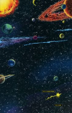 an artist's depiction of the solar system with its planets and stars in space