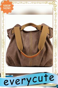 Vintage Canvas Tote Handbag Crossbody Bag Brown Canvas Crossbody Bag With Top Handle, Brown Canvas Shopping Bag With Pockets, Casual Brown Canvas Bag With Top Carry Handle, Versatile Brown Canvas Bag With Double Handle, Casual Hobo Pouch Bag With Top Handle, Casual Hobo Bag With Top Carry Handle, Casual Satchel Hobo Bag With Top Carry Handle, Casual Crossbody Bag With Top Carry Handle, Casual Crossbody Satchel With Handles