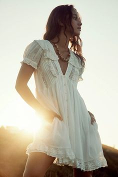 Sunkissed Mini Dress | Free People Boho Formal Dress, Free People White Dress, Summer White Dress, Free People Aesthetic, Engagement Picture Outfits, White Boho Dress, Flowy Mini Dress, Country Dresses, Free People Clothing