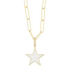 Star Jewelry With Lobster Clasp, White Star Charm Pendant Necklace, White Star-shaped Clavicle Chain Necklace, White Pendant Necklace With Star Charm, Gold Star-shaped Charm Necklace With Lobster Clasp, Gold Star Charm Necklace With Lobster Clasp, White Star-shaped Jewelry With Adjustable Chain, White Star-shaped Jewelry With Clavicle Chain, White Star Of David Charm Jewelry