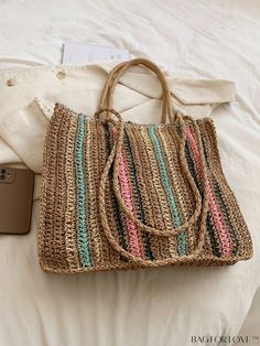 BagForLove - Large Striped Straw Bag: Ideal for Summer Vacations and Beach Travel Product Description Color Multicolor Pattern Type Striped Type Straw Bag Bag Size Oversized Material Straw Size Chart INCH CM Bag Length Bag Width Bag Height Strap Length 18.1 inch 3.1 inch 15 inch 9.4 inch Bag Length Bag Width Bag Height Strap Length 46 cm 8 cm 38 cm 24 cm Details Pictures Similar Products h2 { text-align: center; } /* æ¢è¡ */ li{ white-space: normal; word-break: break-all; word-wrap: break-word; } .red-box { width: 100%; display: flex; flex-direction: row; flex-wrap: wrap; justify-content: center; } .red-box > div { width: 190px; height: 250px; margin: 10px; } .red-box > div > a > img { width: 190px; height: 250px; } .size-box { width: 100%; margin: auto; white-space: nowrap; } .table { b Casual Shopping Bag For Beach Season, Casual Shoulder Bag For Beach Shopping, Trendy Large Capacity Crochet Bag For Beach Season, Casual Woven Bags For Beach Season, Casual Crochet Beach Bag, Rectangular, Casual Beach Straw Handheld Bag, Casual Bucket Crochet Bag For Beach, Casual Handheld Straw Beach Bag, Casual Handheld Straw Bag For Beach