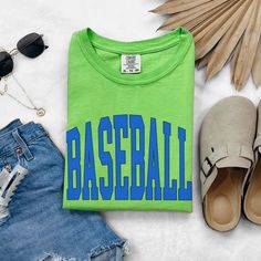 (1) 'Baseball' Graphic Tee – True to You Green Sporty Baseball Jersey For Game Day, Sporty Green Baseball Jersey For Game Day, Varsity T-shirt With Team Name For Baseball Season, Green Sporty Baseball Jersey For Sports Events, Sporty Green Baseball Jersey For Sports Events, Green Sporty T-shirt With Screen Print, Green Crew Neck Baseball Jersey For Sports Events, Game Day T-shirt With Screen Print For Sports Season, Cotton T-shirt For Baseball Game Day