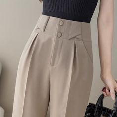 High Waisted Suit Pants, Suit Pants For Women, Dark Feminine Style, Simple Elegant Dresses, Mens Pants Fashion Casual, Stylish Pants Women, Clothing Pattern Design, Straight Suit, King Fashion