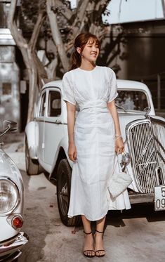 Linen Style Fashion, Stylish Short Dresses, Modest Dresses Casual, Street Style Inspiration, 가을 패션, Looks Vintage, Classy Dress