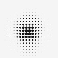 an abstract black and white design with dots on it's side, in the center