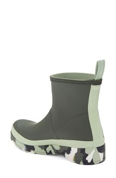 Impervious to wind and rain, this short version of Hunter's Original rubber boot is a style-savvy companion on drizzly days with a fun color-splash rubber sole. Rubber upper/textile lining/rubber sole Imported Rain Boots Women, Hunter Hunter, Rubber Boot, Wind And Rain, Fun Color, Style Savvy, Rain Boot, Rain Boots, Color Splash