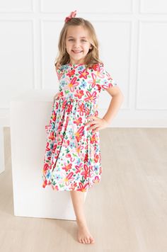 The perfect dress for school, special occasions, and everyday play! This dress is a staple in Mila’s wardrobe. Scoop back and ballet neckline make getting dressed a breeze. Full skirt makes twirling extra fun. Super soft fabric stays bright wash after wash. INSTRUCTIONS: Wear-Twirl-Repeat FIT & FABRIC & CARE: True to Size Polyester/Spandex Machine Wash/Tumble Dry Low Spring Short Sleeve Twirl Dress For Playdate, Cute Spring Twirl Dress For Playwear, Spring Stretch Dresses For Playwear, Playful Spring Twirl Dress For Playdate, Spring Short Sleeve Twirl Dress For Playwear, Comfortable Casual Twirl Dress For Playtime, Casual Flowy Twirl Dress For Playtime, Flowy Casual Twirl Dress For Playtime, Spring Twirl Dress For Playwear