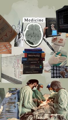 collage of medical images with doctors and nurses