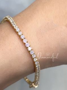 DETAILS: * Handmade item * Gemstone: Lab-grown Diamonds * Band Color: Gold (may vary on gold selection) * Condition: Never been Used; Made to order, Recycled Metal, Conflict-free 100% DESCRIPTION:  💎 Welcome to the Our Shop, Congratulations 🍾 on discovering us. 💎  Beautiful and Elegant, this women's Gold Tennis bracelet is a must-have. This custom-made to-order lab-grown diamond tennis bracelet is the perfect gift for all you beauties who love sparkle and shine. A row of scintillating lab-created round brilliant diamonds are lined up perfectly to create the most stunning diamond bracelet. Made with a double secure lock at the back. Thanks to our trained gemologist who inspects every one of them! A popular cut, this style has become one of today's favorites because it not only shines bri Rose Gold 14k Tennis Bracelet With 17 Jewels, 14k Rose Gold Tennis Bracelet With Jewels, Dazzling Gold Tennis Bracelet For Wedding, 14k Gold Bracelet For Anniversary, Gold Diamond Cut Dazzling Bracelet, Gold Diamond Cut Bracelet With Dazzling Style, Dazzling Gold Diamond Cut Bracelet, Dazzling Gold Bracelet As Gift, Dazzling Gold Jubilee Bracelet