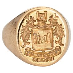 Signet Rings Women Vintage, Family Seal, Family Crest Rings, Art Deco Jewelry Vintage, Medieval Rings, Signet Rings Women, Family Rings, Gold Signet Ring, Yellow Gold Jewelry