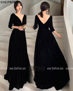 $89.49, Simple Long Black Vneck Elegant Evening Dress With Sleeves No#AM79071 at SheProm. #SheProm is an online store with thousands of dresses, range from Formal,Evening,Black,Long Black Dresses,Long Dresses,Velvet Dresses and so on. Not only selling #FormalDresses more and more trendy dress styles will be updated daily to our store. Shop now to get $5-10 off! Black V-neck Evening Dress, Formal V-neck Evening Dress, Formal V-neck Maxi Dress For Fall, Black Fitted V-neck Dress For Formal Occasions, Elegant V-neck Dress For Prom And Party Season, Elegant Holiday Evening Dress With V-neck, V-neck Maxi Dress For Prom Season, Elegant Black V-neck Dress For Evening, V-neck Formal Dress For Prom Season