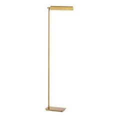 a gold colored floor lamp on a white background