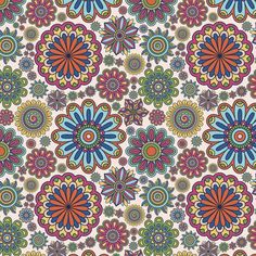 a colorful flower pattern with many different colors