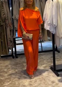 SPU: YSHHP242172 Style: casual Color: orange Season: spring/autumn Neckline: Strapless Sleeve Length: short sleeve Material: cotton Size: S/M/L/XL/2XL/3XL/4XL/5XL Top size:  Size Chart： Length Sleeve Length Bust CM inch CM inch CM inch S 49 19.3  19 7.6  100 39.4  M 50 19.7  20 8.0  105 41.3  L 51 20.1  21 8.3  110 43.3  XL 52 20.5  22 8.7  115 45.3  2XL 53 20.9  23 9.1  120 47.2  3XL 54 21.3  24 9.4  125 49.2  4XL 55 21.7  25 9.8  130 51.2  5XL 56 22.0  26 10.2  135 53.1  Pants size: Size Chart Orange V-neck Summer Set, Casual Short Sleeve Sets For Fall, Orange V-neck Sets For Spring, Orange V-neck Spring Set, Spring Orange V-neck Set, Trendy Orange Summer Sets, Orange Workwear Sets For Summer, Casual Orange Workwear Sets, Orange Short Sleeve Sets For Spring