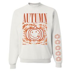 It smells like fall spirit! 🍂🤘🏽 Alternative Style Fall Streetwear T-shirt, Fall Graphic Print Long Sleeve Sweatshirt, Fall Letter Print Sweatshirt For Streetwear, Fall Sweatshirt With Letter Print For Streetwear, Fall Streetwear Crew Neck Sweatshirt, Crew Neck Sweatshirt For Fall Streetwear, Casual Screen Print Sweatshirt For Fall, Fall Grunge Streetwear T-shirt, Alternative Fall Streetwear T-shirt