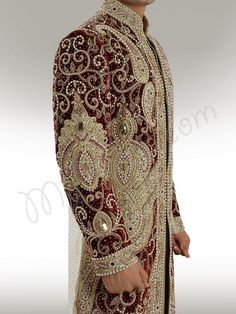 Designer velvet patch Sherwani - Sherwani - Men's Bollywood Style Long Sleeve Sherwani With Mirror Work, Traditional Raw Silk Bandhgala With Mirror Work, Bollywood Style Sherwani With Mirror Work For Festive Occasions, Wedding Sherwani With Mirror Work In Raw Silk, Festival Bandhgala With Mirror Work For Reception, Reception Bandhgala With Mirror Work, Ceremonial Long Sleeve Bandhgala With Mirror Work, Festival Reception Bandhgala With Mirror Work, Transitional Season Reception Bandhgala With Mirror Work