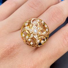 Featuring an elegant pearl ring made in 22ct gold and set with freshwater pearls The ring weighs 4.6 GMs *The same design custom made in gold plated sterling silver will cost ~ USD 95* Price Breakup Summary Component Rupees % of Total 22k Gold 23,232 76.6% Stones & Beads 1,056 3.5% Making Charges 4,182 13.8% Taxes (GST) 854 3.0% Total 30,324 100.0% View Detailed Price Breakup Watch Video Here Gold Hallmarked Pearl Ring, Fine Jewelry Yellow Gold Pearl Ring With High Luster, Yellow Gold Pearl Ring With High Luster, Antique Gold Pearl Ring For Wedding, Victorian Yellow Gold Pearl Ring With Rose Cut Diamonds, Yellow Gold Akoya Pearl Ring, Heirloom Pearl Ring In Yellow Gold With High Luster, Heirloom Gold Pearl Ring With Rose Cut Diamonds, Antique Gold Pearl Wedding Ring