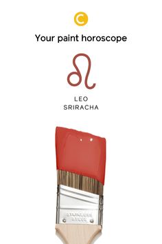 a red paint brush with the words your paint horoscope on it's side