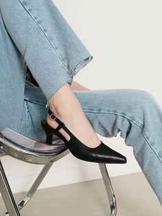 Editor's NotesRareness' shoes are designed for comfortable and elevated essential styles.- Slingback heeled pumps- Adjustable buckle strap- Kitten heel- Glossy leather texture- Slim pointed toe- Minimal and chicMeasurements(in.)- Size:: KR 225MM(US 5.5) ~ KR 260MM(US 9)- Heel height: 2.4  in* Fits true sizeComposition & Care- UPPER:  Kip Skin Leather- LINING: Pigskin Leather- INSOLE: Kidskin Leather- Avoid direct heat and moisture- Professional cleaning is recommendedDesigner- by r Chic Leather Slingback Pumps With 4-inch Heel, Modern Leather Slingback Pumps With 4-inch Heel, Modern Leather Slingback Pumps With Buckle Closure, Chic Heels With Buckle Closure And Medium Width, Chic Office Heels With Buckle Closure, Sleek Ankle Strap Slingback Pumps, Modern Slingback Pumps With Buckle And Open Heel, Leather Ankle Strap Slingback Pumps, Buckle Closure High Heels For Work