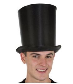 These high quality deluxe extra (approximately 8" from the brim) tall black permasilk (shiny polyester) Dickens Style Flared Top Hats are great for hundreds of costume themes, from magicians to gentlemen to zombies! Great on their own, even better with other costumes and accessories available in our store! Perfect accessory for your costume for Halloween, theatrical productions, holidays, Dickens theme parties, Christmas, steampunk, school events, cosplay and more! The internal elastic sweatband Steampunk School, Christmas Steampunk, Flared Top, Victorian Costume, Black Costume, Costume For Halloween, Flare Top, Costume Themes, Top Hats