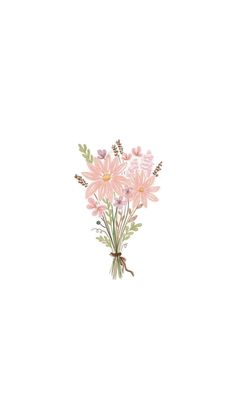 a bouquet of pink flowers on a white background