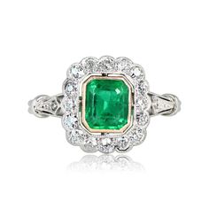 Luxury Green Emerald Ring With Bezel Setting, Classic Green Platinum Rings, Classic Green Platinum Ring, Bezel Set Baguette Cut Emerald Ring, Emerald Baguette Cut Ring With Bezel Setting, Baguette Cut Emerald Ring With Bezel Setting, Baguette Cut Bezel Set Emerald Ring, Green Emerald Ring With Bezel Setting, Timeless Asscher Cut Green Emerald Ring