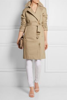 J.Crew | Collection bonded cotton-gabardine trench coat | NET-A-PORTER.COM Sand Collection, J Crew Collection, Jcrew Collection, Jcrew Sweater, Luxury Women Fashion, Coat Design, Net A Porter, Isabel Marant, Linen Blend