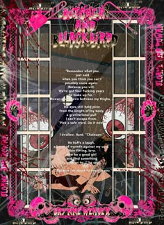 a poster with an image of a woman in caged area and words on it