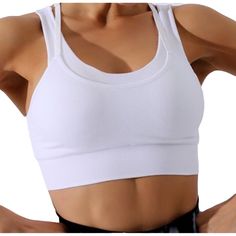 Qbe Woman Yoga Seamless Sports Bra , High Quality, Lightweight, Soft And Breathable Fabric, Elasticity And Durability Safe And Comfortable, Double Layer For Extra Support, 90% Nylon/ 10% Spandex. Supportive Seamless Sports Bra For Light Sports, Sporty Solid Sports Bra With Seamless Fabric, Solid Seamless Sports Bra For Light Sports, Solid Color Seamless Sports Bra For Light Sports, Breathable Seamless Sports Bra, Solid Color Seamless Sports Bra For Light Exercise, Seamless Solid Sports Bra For Light Sports, Seamless Fabric Sports Bra For Light Exercise, Seamless Sports Bra With Medium Support For Light Sports