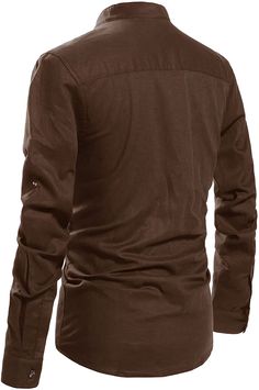 This men's long sleeve linen shirt is designed for a comfortable, yet sophisticated look. Crafted from breathable linen fabric and featuring a button-up closure, this versatile shirt is perfect for any occasion. The timeless brown shade is sure to become a wardrobe favorite. 55% Linen, 45% Cotton Button closure Machine Wash This shirts linen shirts made from great fabric, lightweight, and soft touch, do not shrink and fade, Moisture-wicking. Brand Size Size Chest XS 32 34 S 34-36 36 - 38 M 38-40 Fitted Brown Button-up Shirt, Formal Brown Button-up Shirt, Brown Slim Fit Button-up Shirt, Long Sleeve Linen Shirt, Brown Button-up Tops With Snap Buttons, Brown Snap Button Button-up Flannel Shirt, Brown Long Sleeve, Brown Shade, Linen Shirts