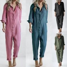 #ad Premium Quality Women Bodysuits Long Sleeve Jumpsuit Ladies One Piece Party Solid Color Playsuit, Fashion Jumpsuits One Piece Party, V Neck Pattern, Fashion Jumpsuits, Long Sleeve Jumpsuit, Jumpsuit Fashion, Chic Woman, Photo Colour, Womens Bodysuit, Neck Pattern